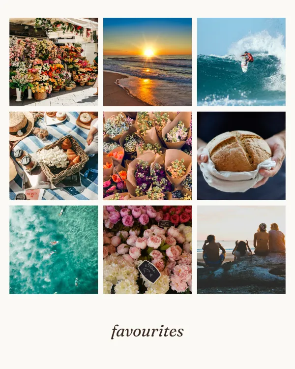 The Photo widget template, shown with sample photos: your favourite photos, one at a time in your widgets.